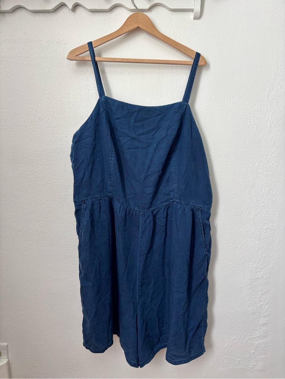 NWT Old Navy Denim Romper XXL Tall Chambray Babydoll Fall Layering